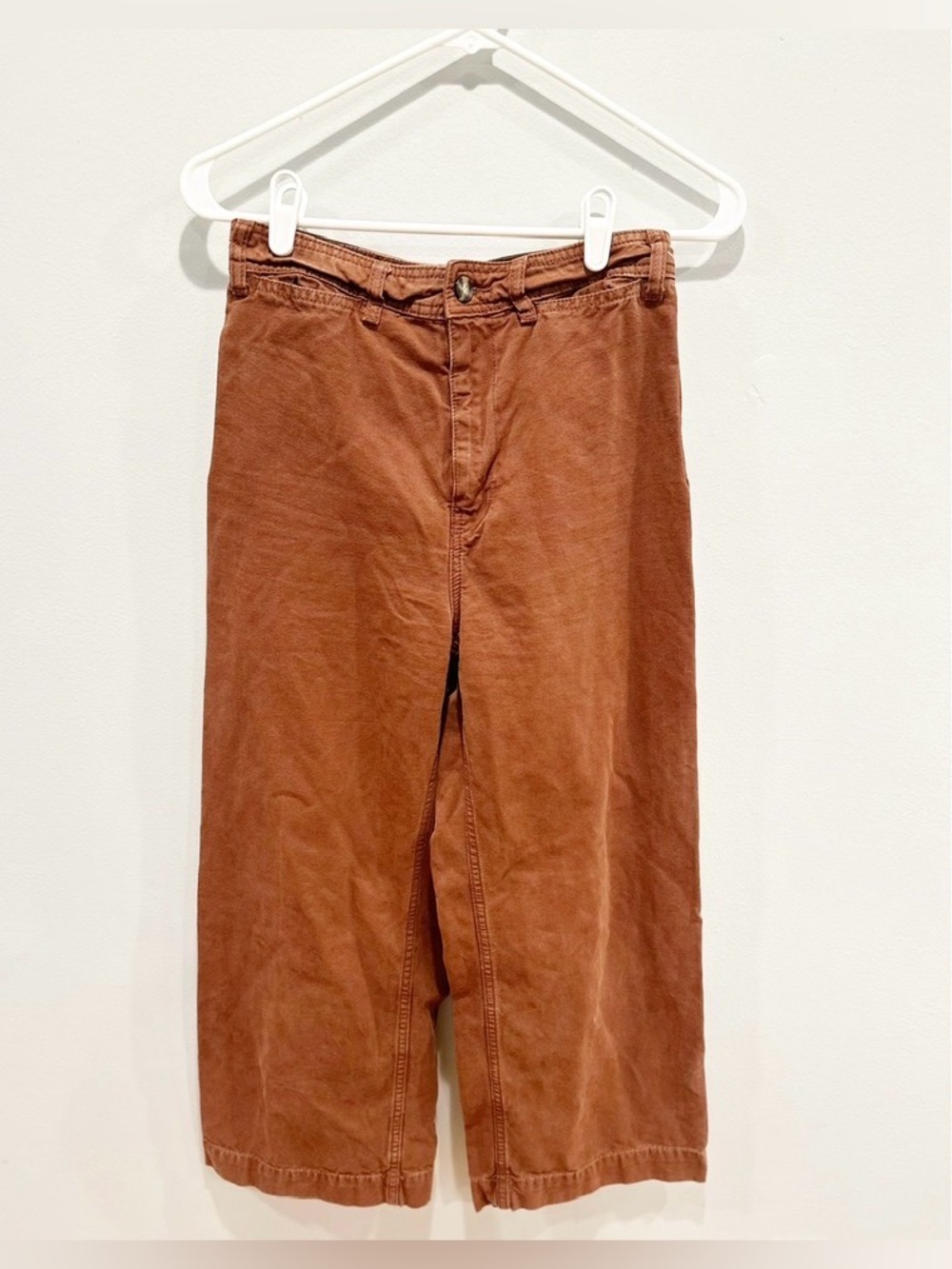 Free people we the free wide leg cropped pants brown size 27